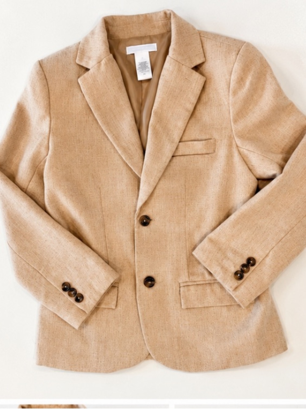 Janie and Jack Camel Wool Blend Blazer Boys Size 8 Classic Dress Coat